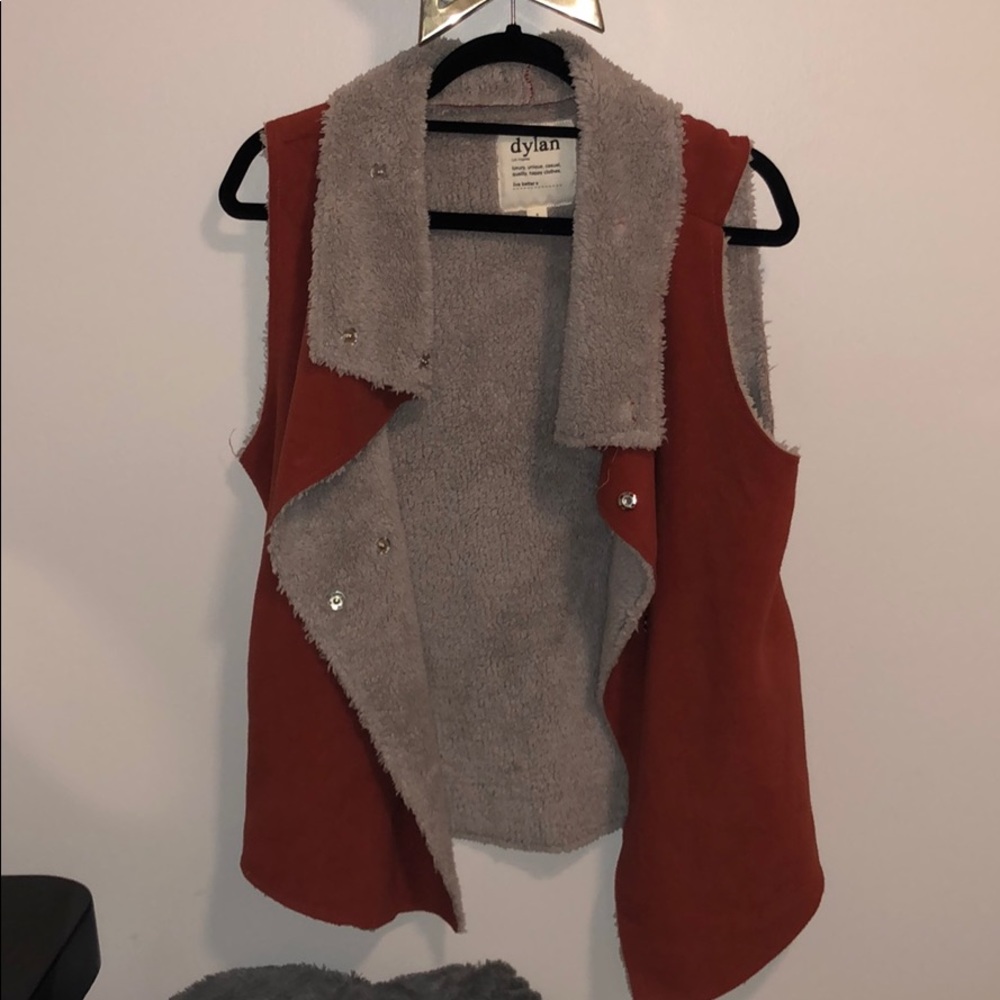 Orange furry vest